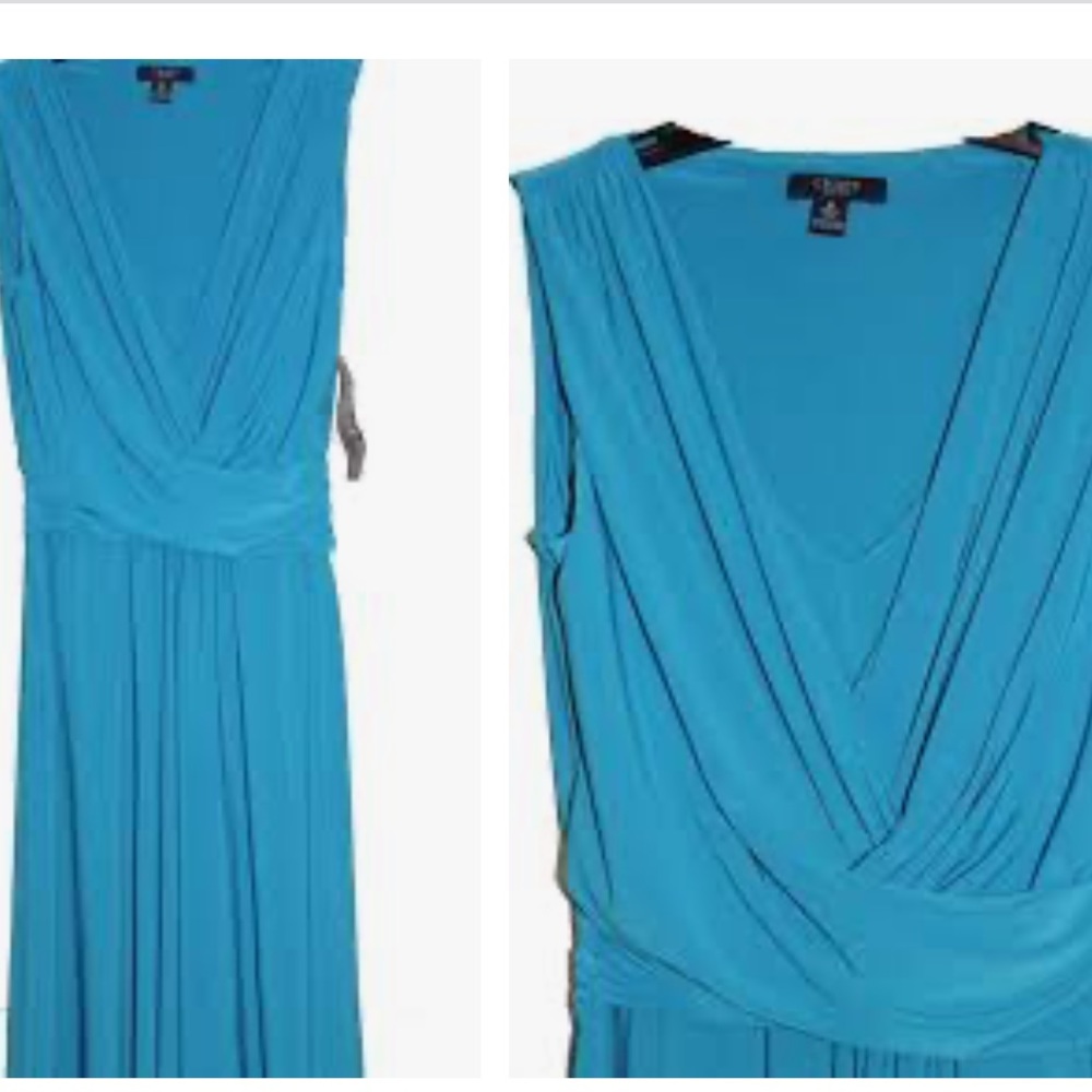 NWT Chaps Blue Stretch Midi Dress Size Medium